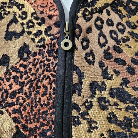 Molly & Maxx tapestry animal print jacket medium cheetah gold brown orange black - Picture 5 of 7